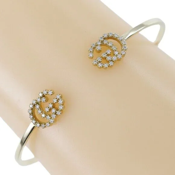 GUCCI GG running Bangle K18 yellow gold/diamond 5.1g Women - Picture 1 of 7